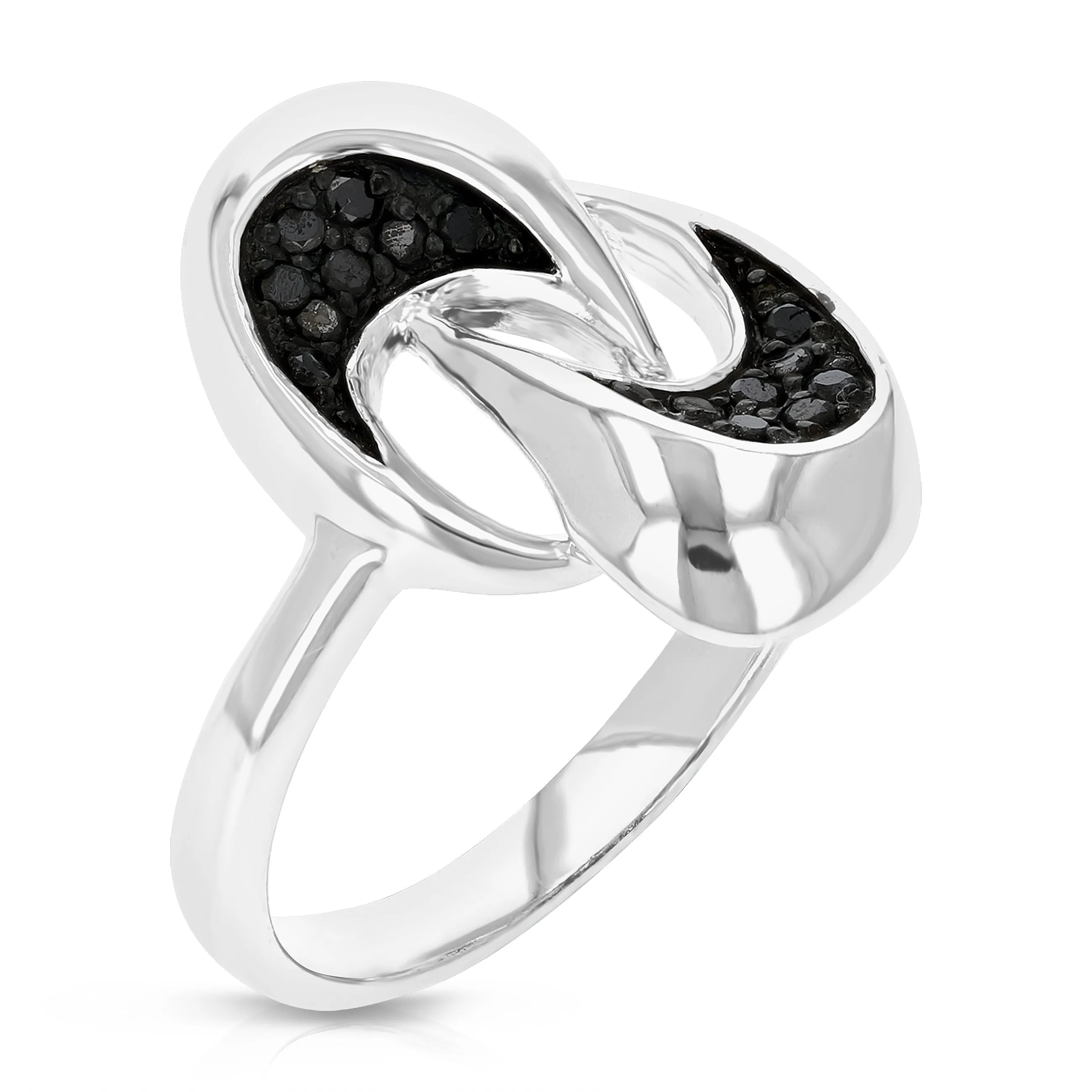 0.15 cttw Black Diamond Statement Ring in Sterling Silver