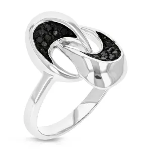 0.15 cttw Black Diamond Statement Ring in Sterling Silver