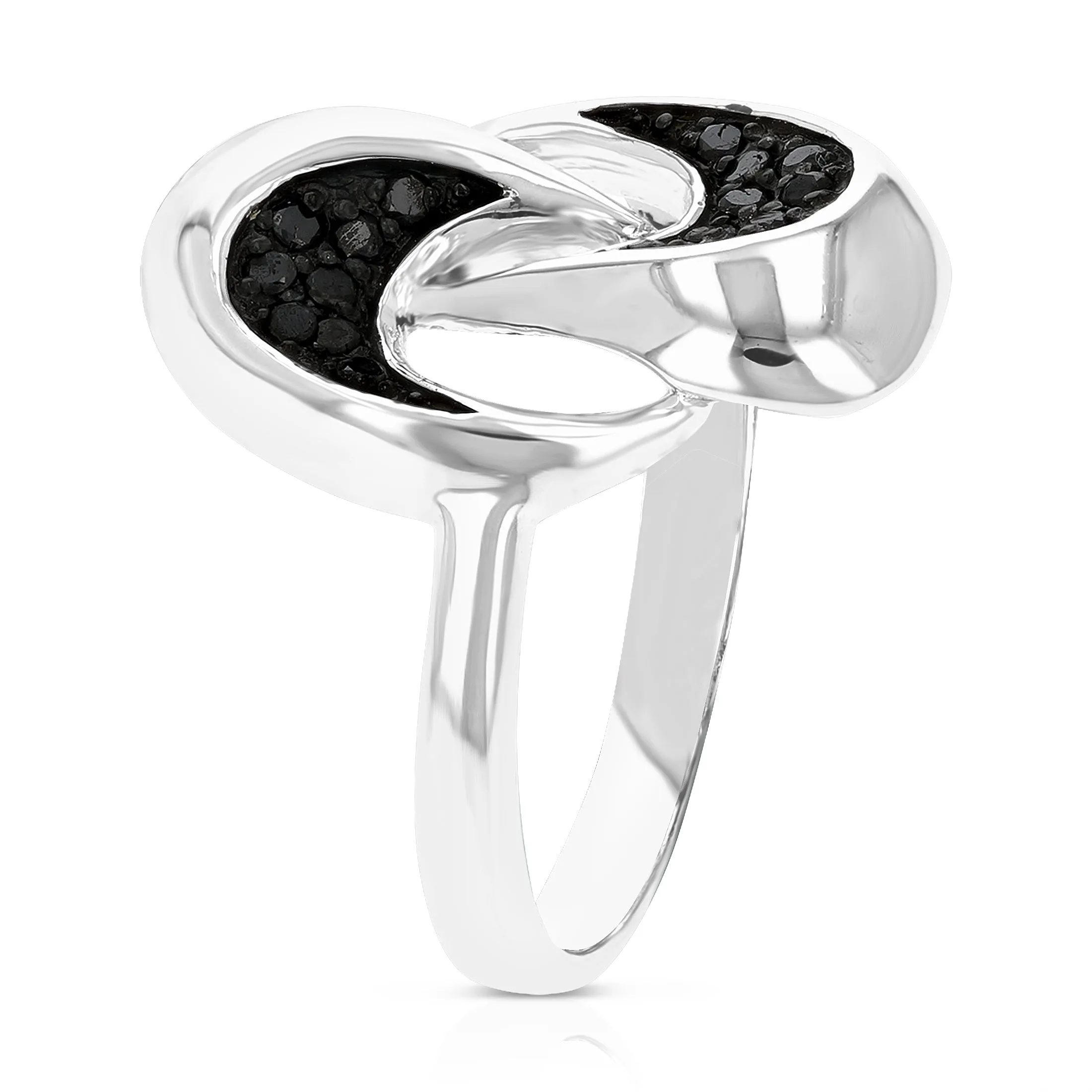 0.15 cttw Black Diamond Statement Ring in Sterling Silver