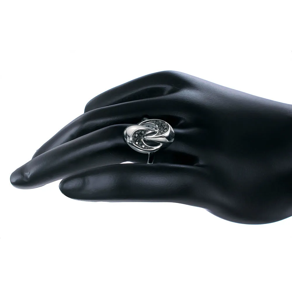 0.15 cttw Black Diamond Statement Ring in Sterling Silver