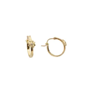 13MM FLORAL HUGGIE HOOP EARRINGS
