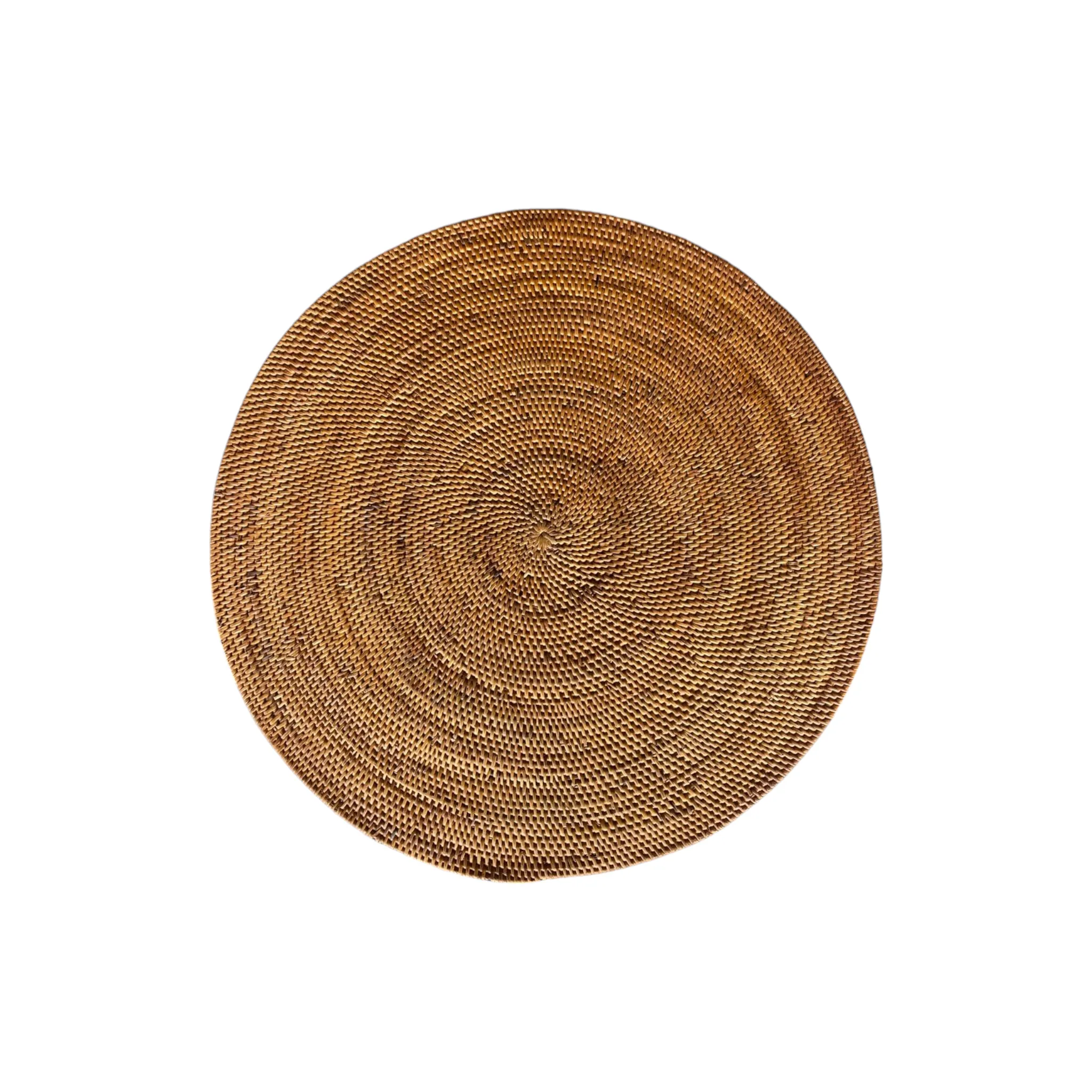 16 inch Round Full Rattan Honey Brown Placemat