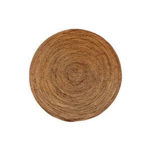 16 inch Round Full Rattan Honey Brown Placemat