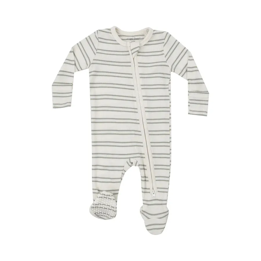 2 WAY ZIPPER FOOTIE - DESERT SAGE STRIPE