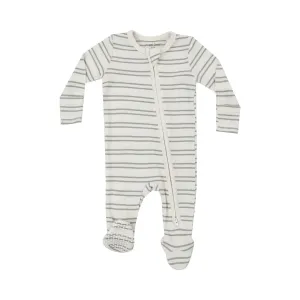 2 WAY ZIPPER FOOTIE - DESERT SAGE STRIPE