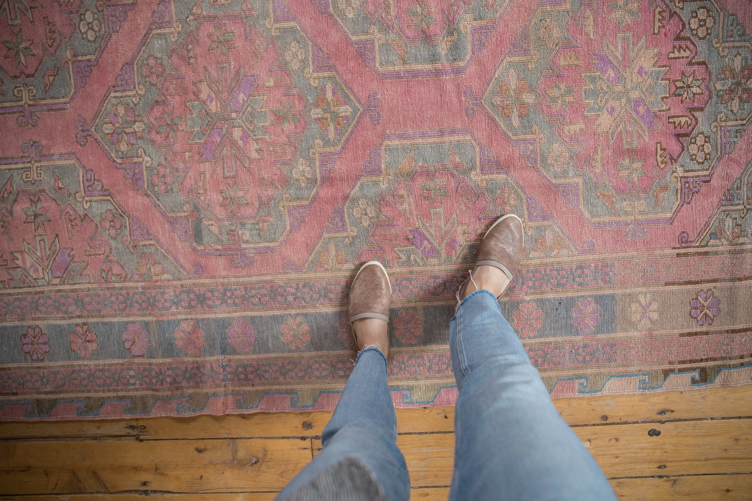 6.5x12.5 Vintage Distressed Soumac Rug Runner