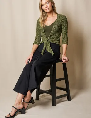 70s Allure: High-Waist Flares with Cozy Wrap