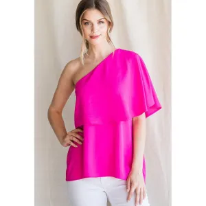 A Night in Paris Top in Hot Pink