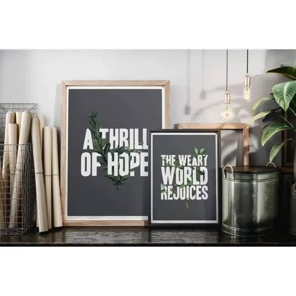 A Thrill of Hope   The Weary World Rejoices | set of 2 botanical Christmas designs