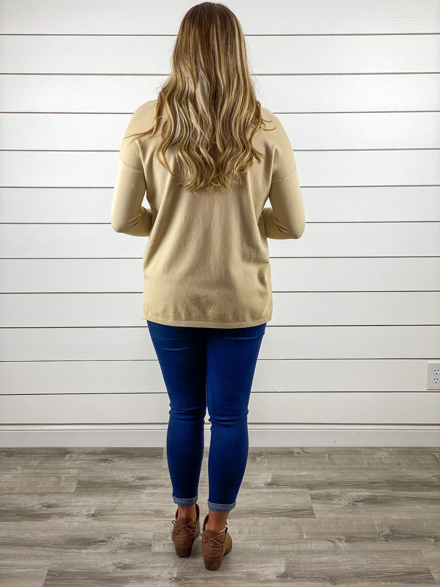 Almond V Neck Sweater