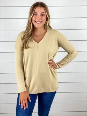 Almond V Neck Sweater