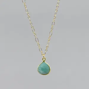 Amazonite Pendant Necklace | Gold-Filled Boho Statement Jewelry