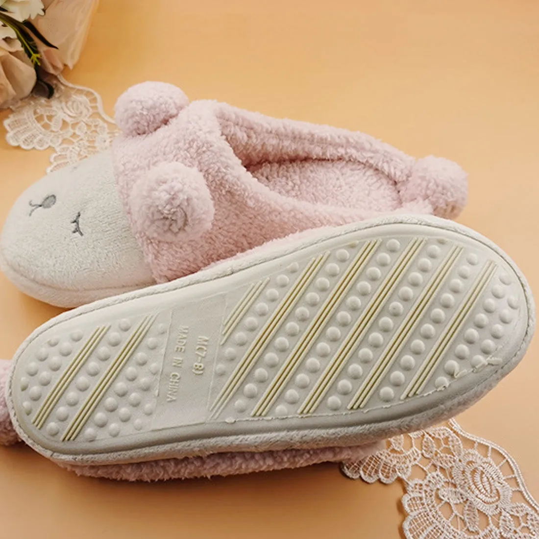 Animal Slippers Cute Sheep BB Cartoons indoor slippers ball couple warm shoes UGG Style