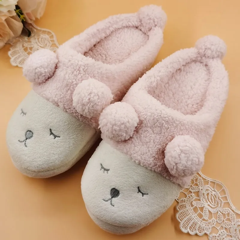 Animal Slippers Cute Sheep BB Cartoons indoor slippers ball couple warm shoes UGG Style