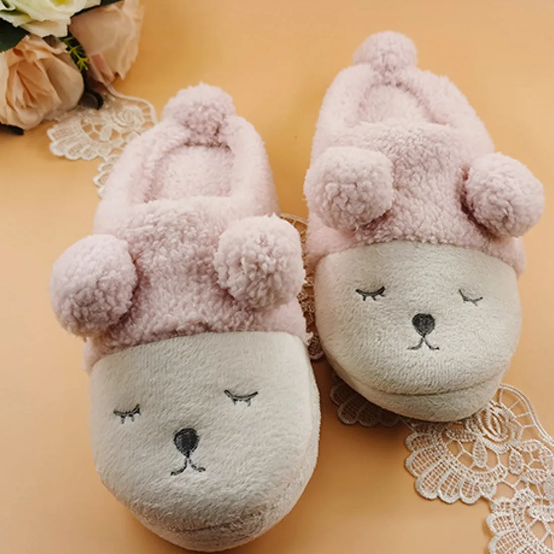Animal Slippers Cute Sheep BB Cartoons indoor slippers ball couple warm shoes UGG Style