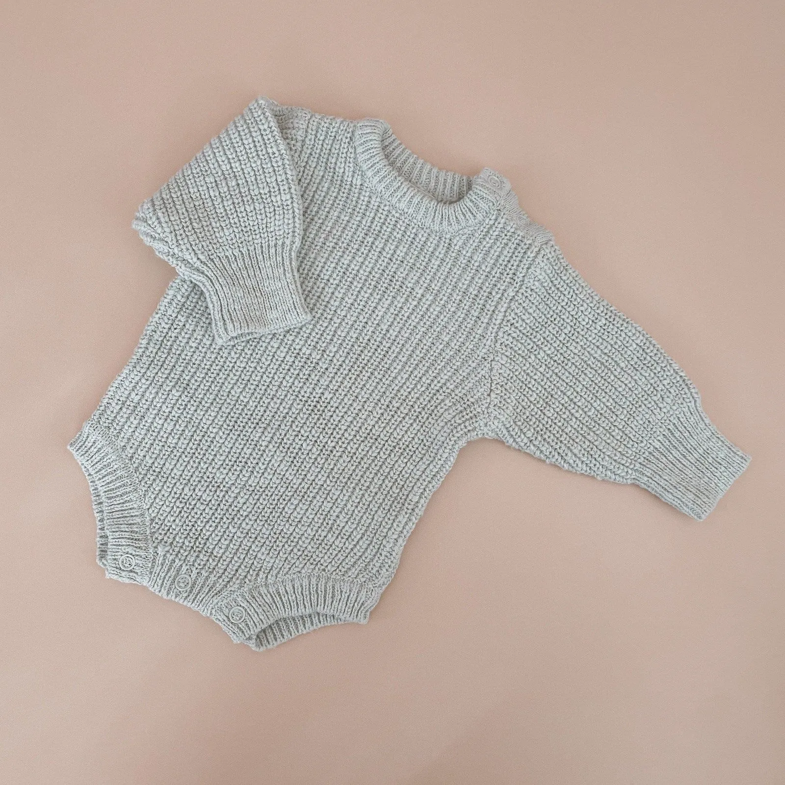 B & P Chunky Knit Romper | Periwinkle