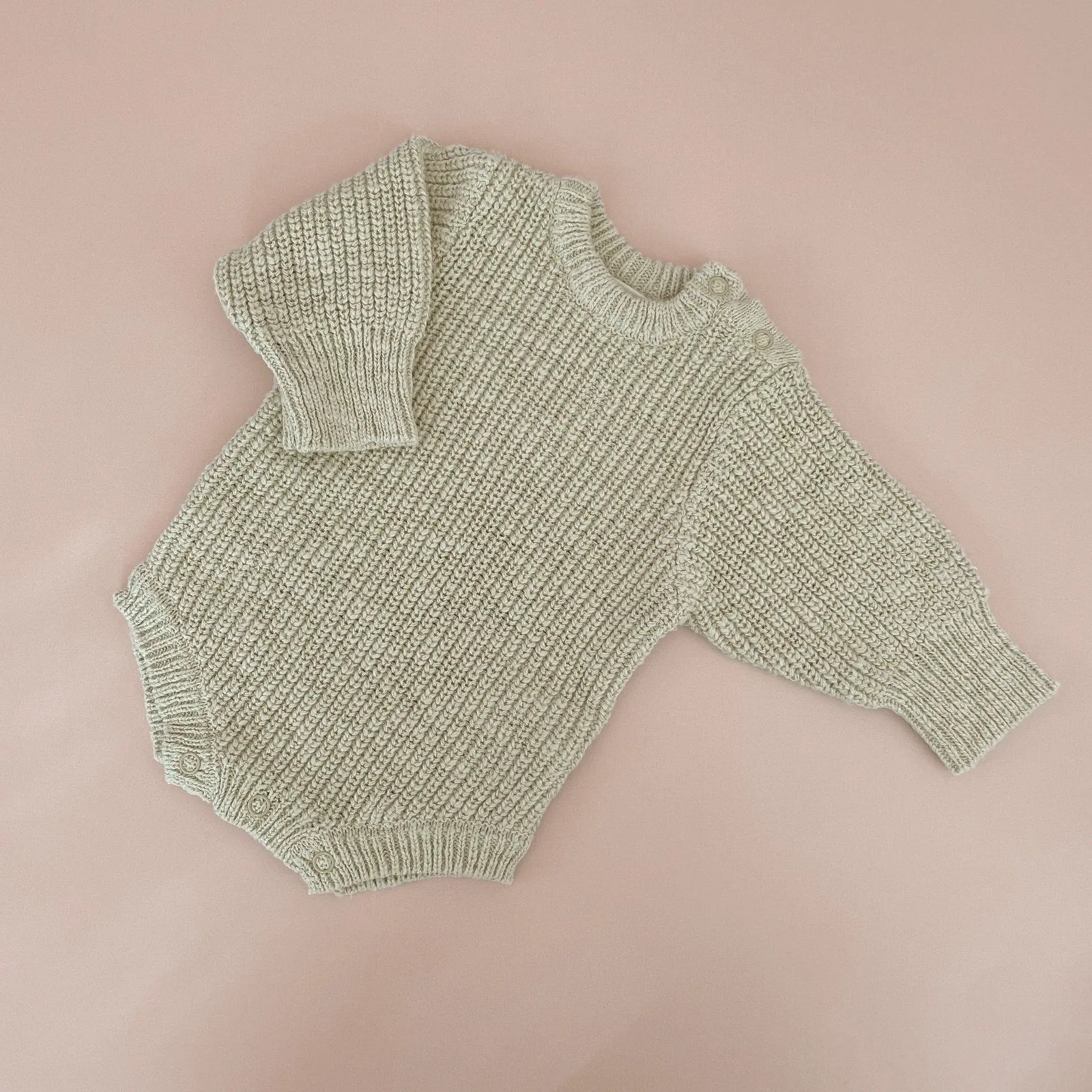 B & P Chunky Knit Romper | Sage