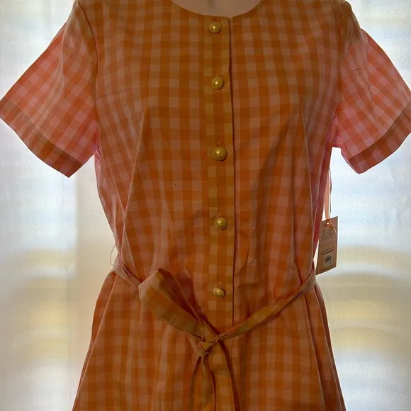 ban.do Pink Gingham Button-Up Romper