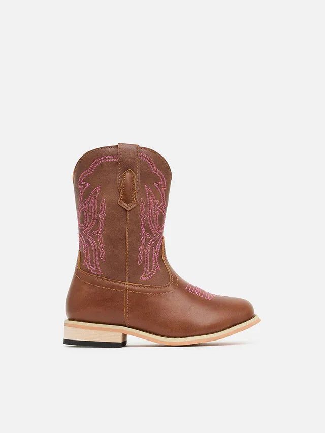 Baxter Junior Western Rose Pink Boots