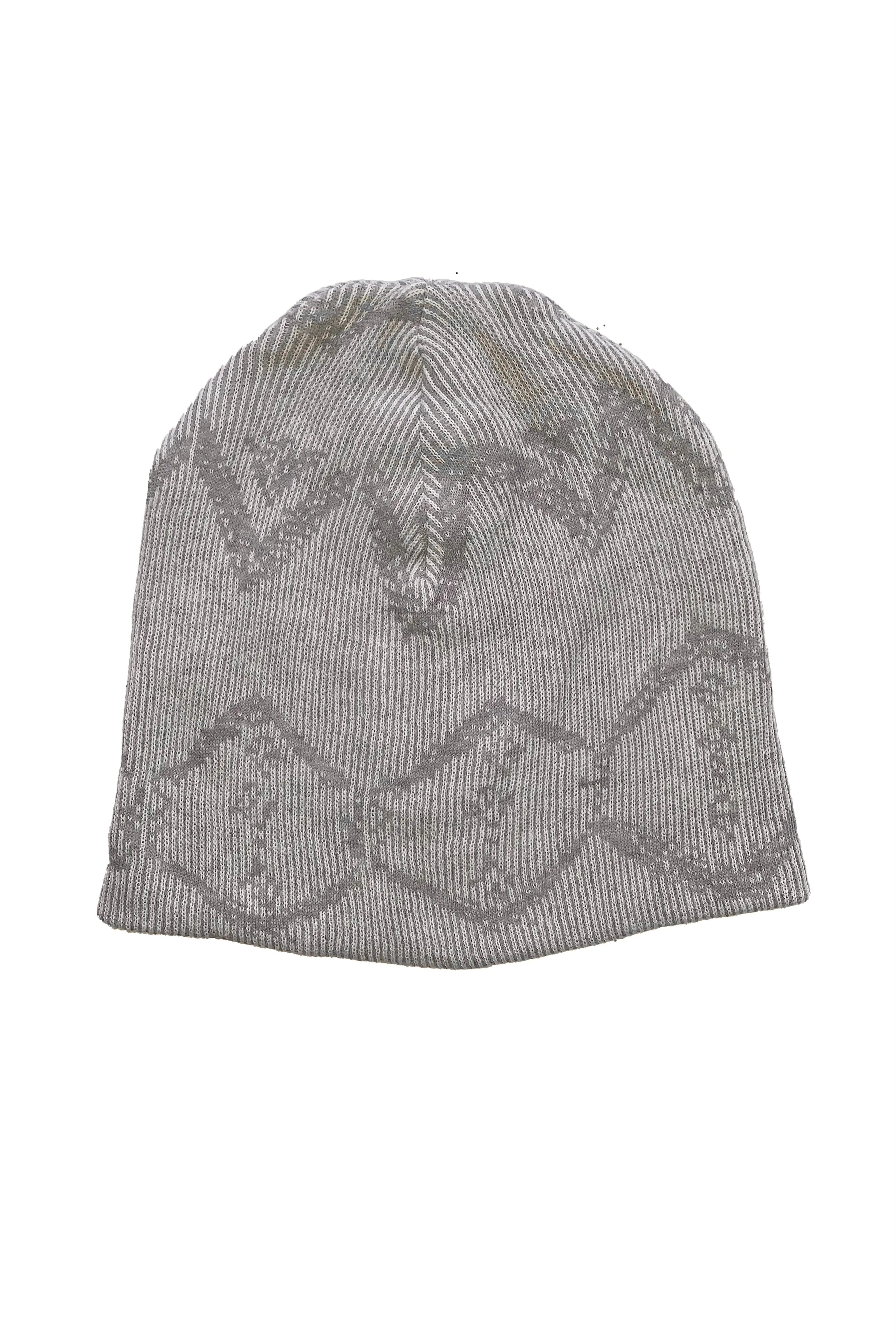 Beanie in Taupe/Cream Ikat Graffiti