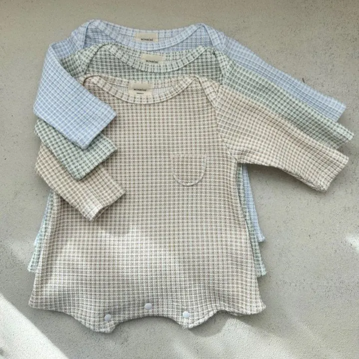 Bel Waffle Cotton Baby Romper and Knotted Hat (Beige)