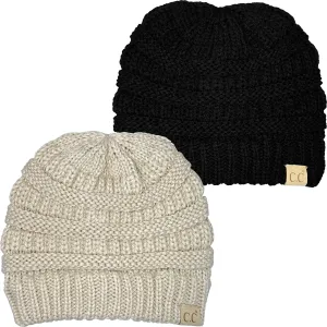 Big Kids Solid Ribbed Beanie Hat