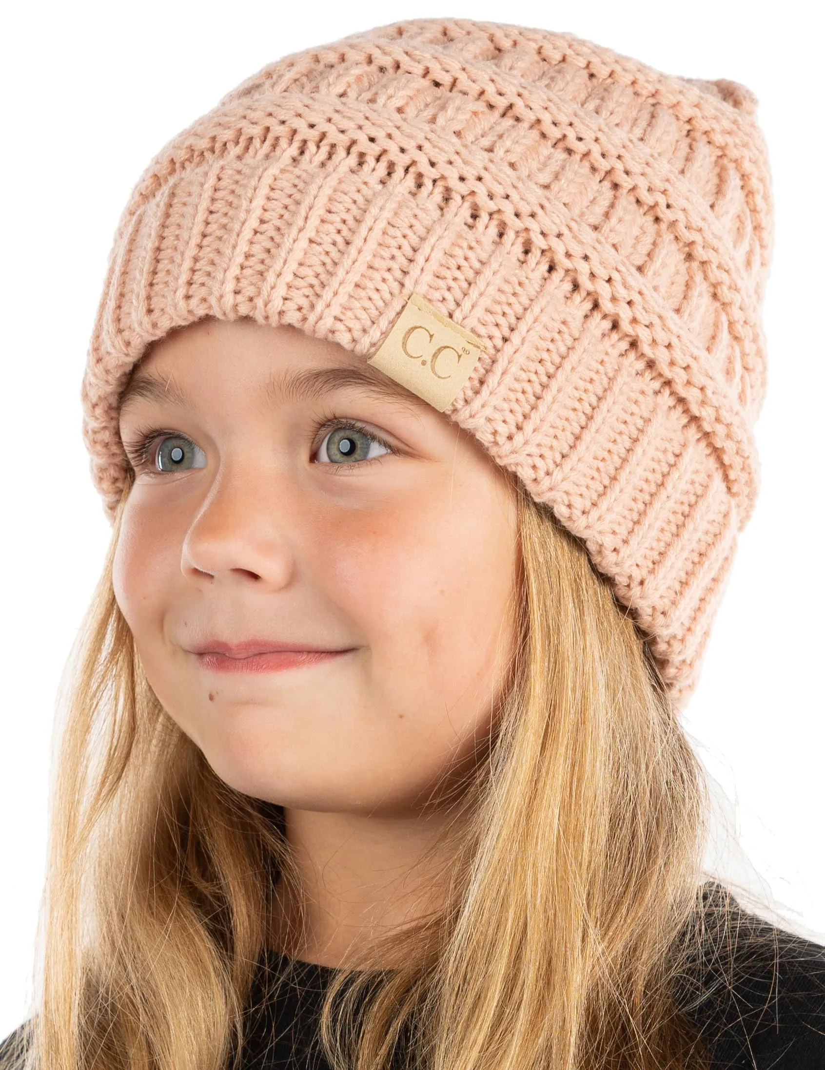 Big Kids Solid Ribbed Beanie Hat