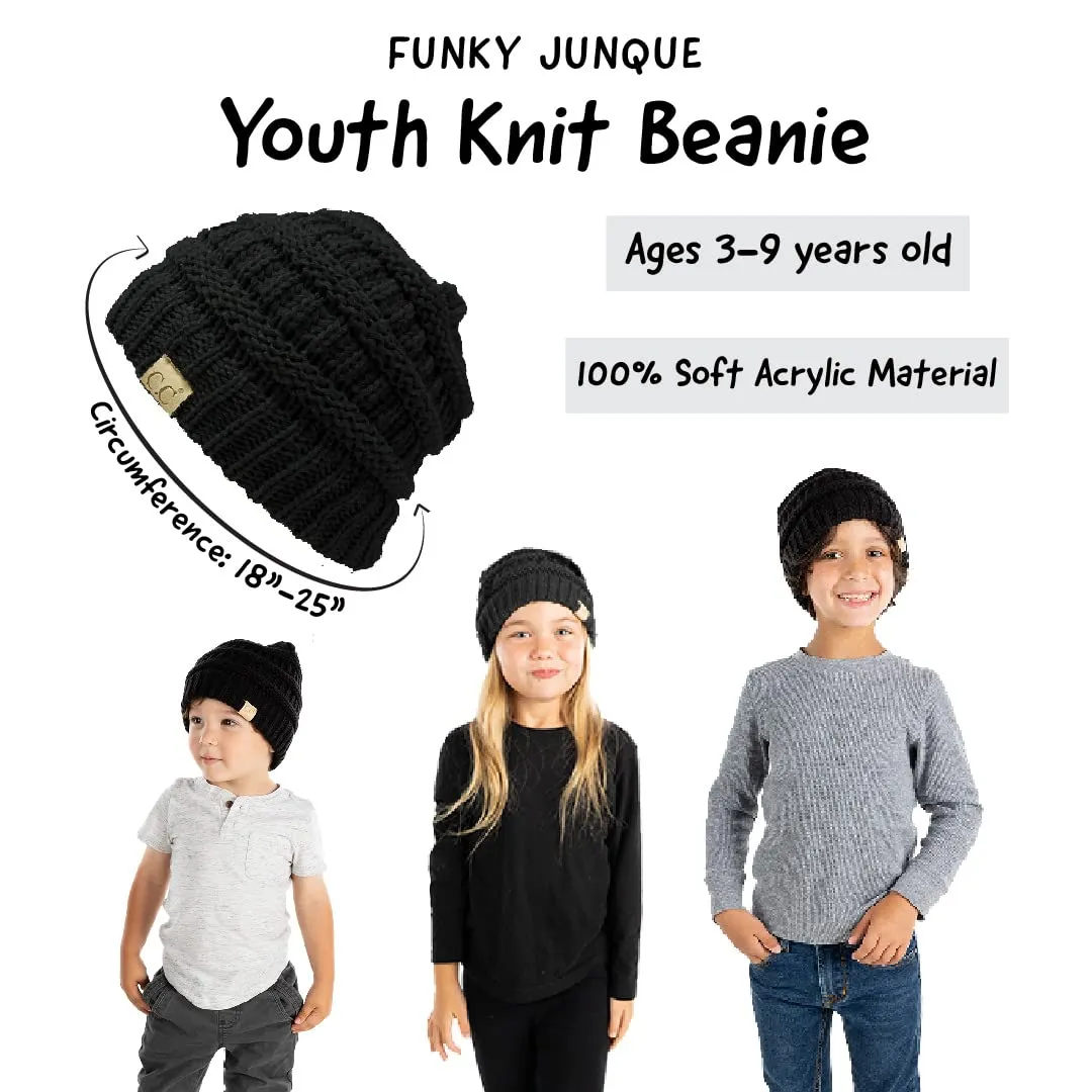 Big Kids Solid Ribbed Beanie Hat