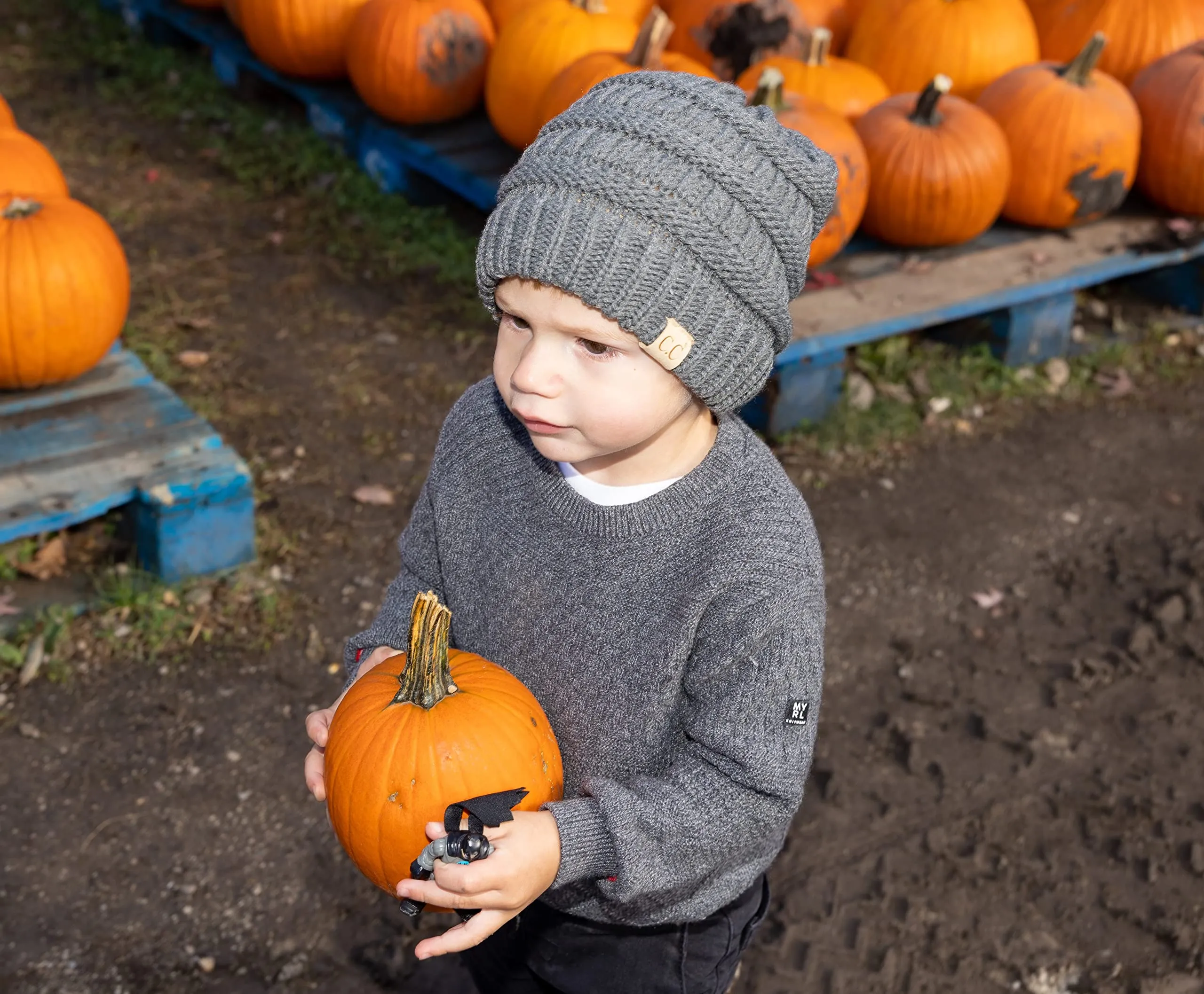 Big Kids Solid Ribbed Beanie Hat
