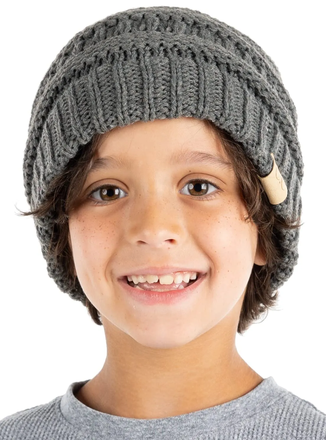 Big Kids Solid Ribbed Beanie Hat