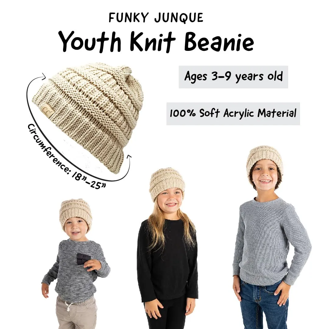 Big Kids Solid Ribbed Beanie Hat