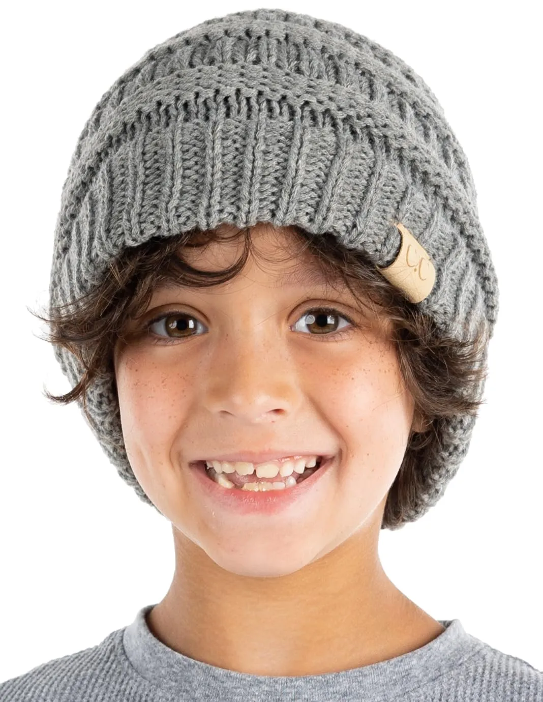 Big Kids Solid Ribbed Beanie Hat