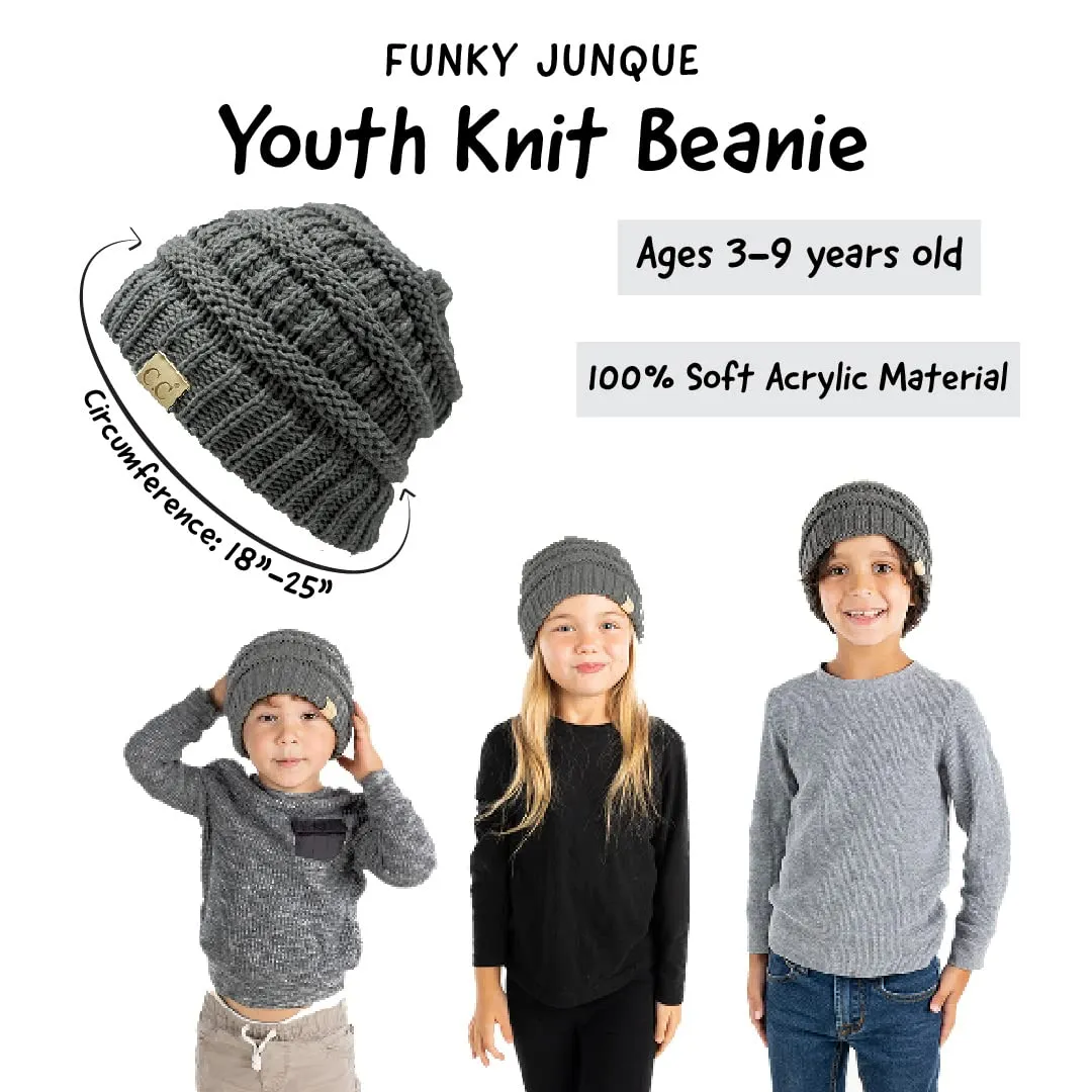 Big Kids Solid Ribbed Beanie Hat
