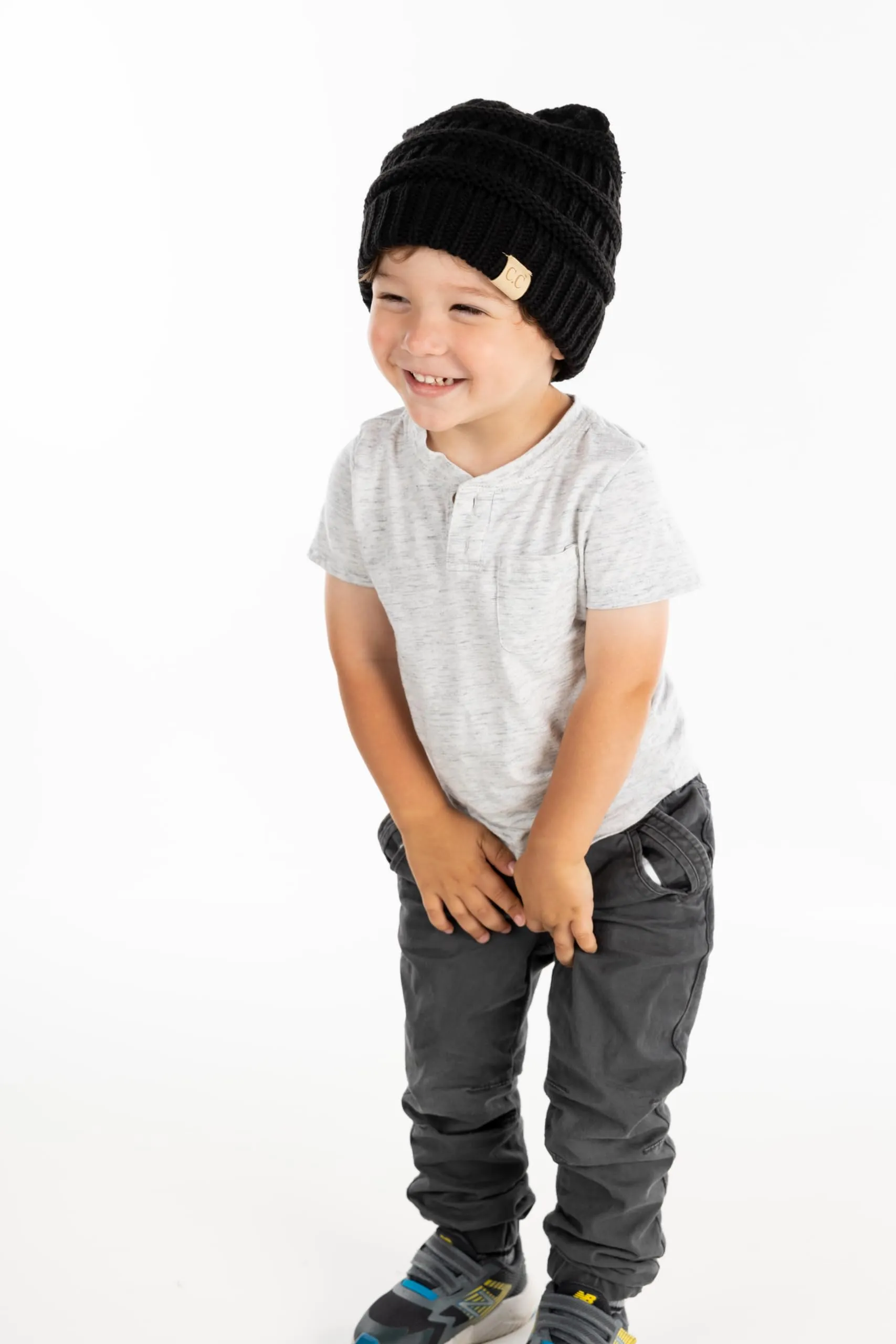Big Kids Solid Ribbed Beanie Hat