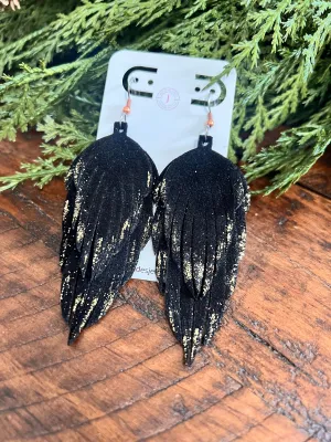 Black Suede Feather