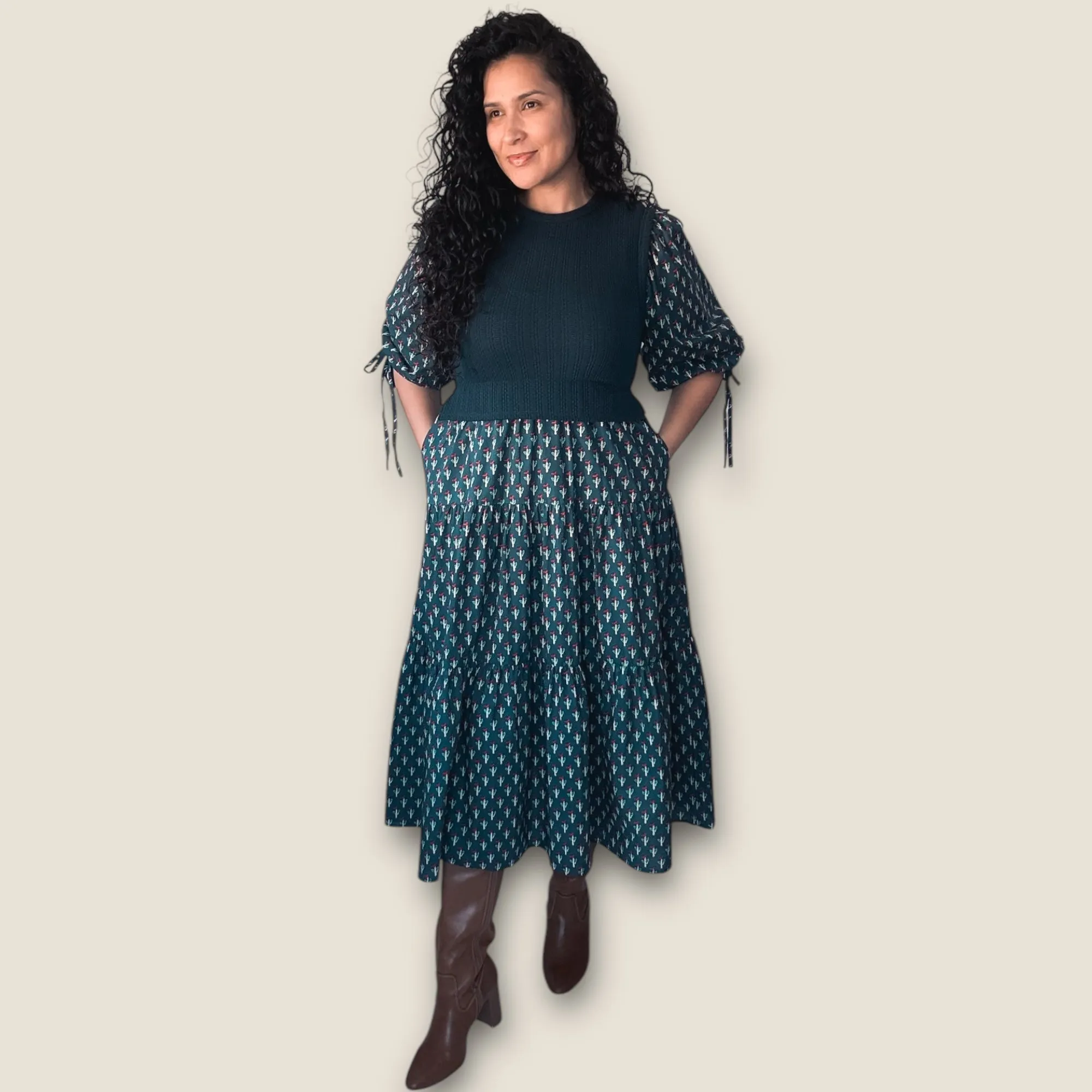 Blossom In Navy - Midi Dress