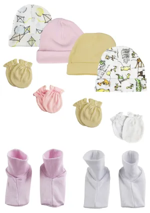 Boys Girls Caps, Booties and Mittens (Pack of 10) NC_0297