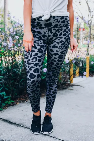 Bringin' It Leopard Leggings - Grey