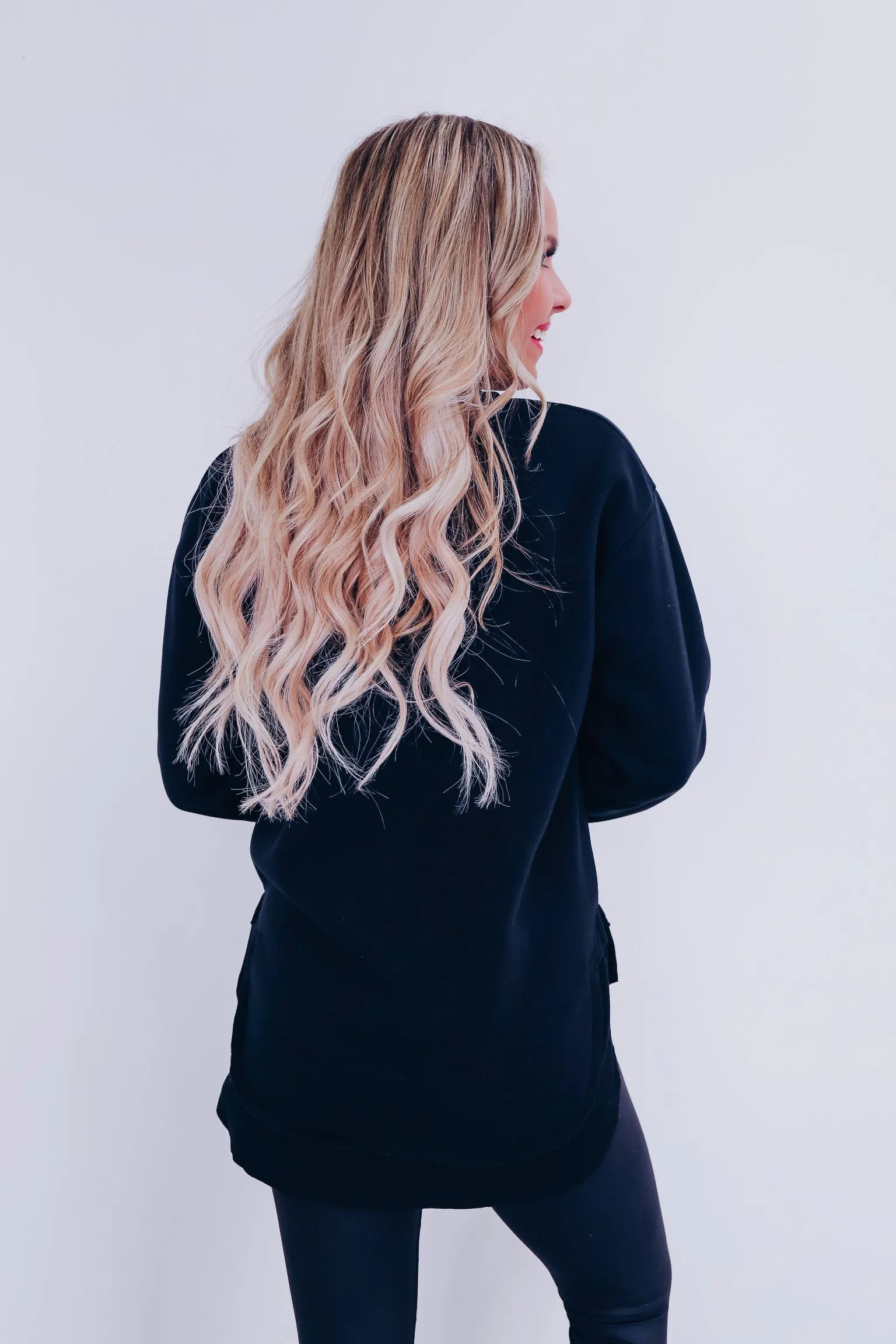 Calia Cuddly Soft Hi-Lo Sweatshirt - Black