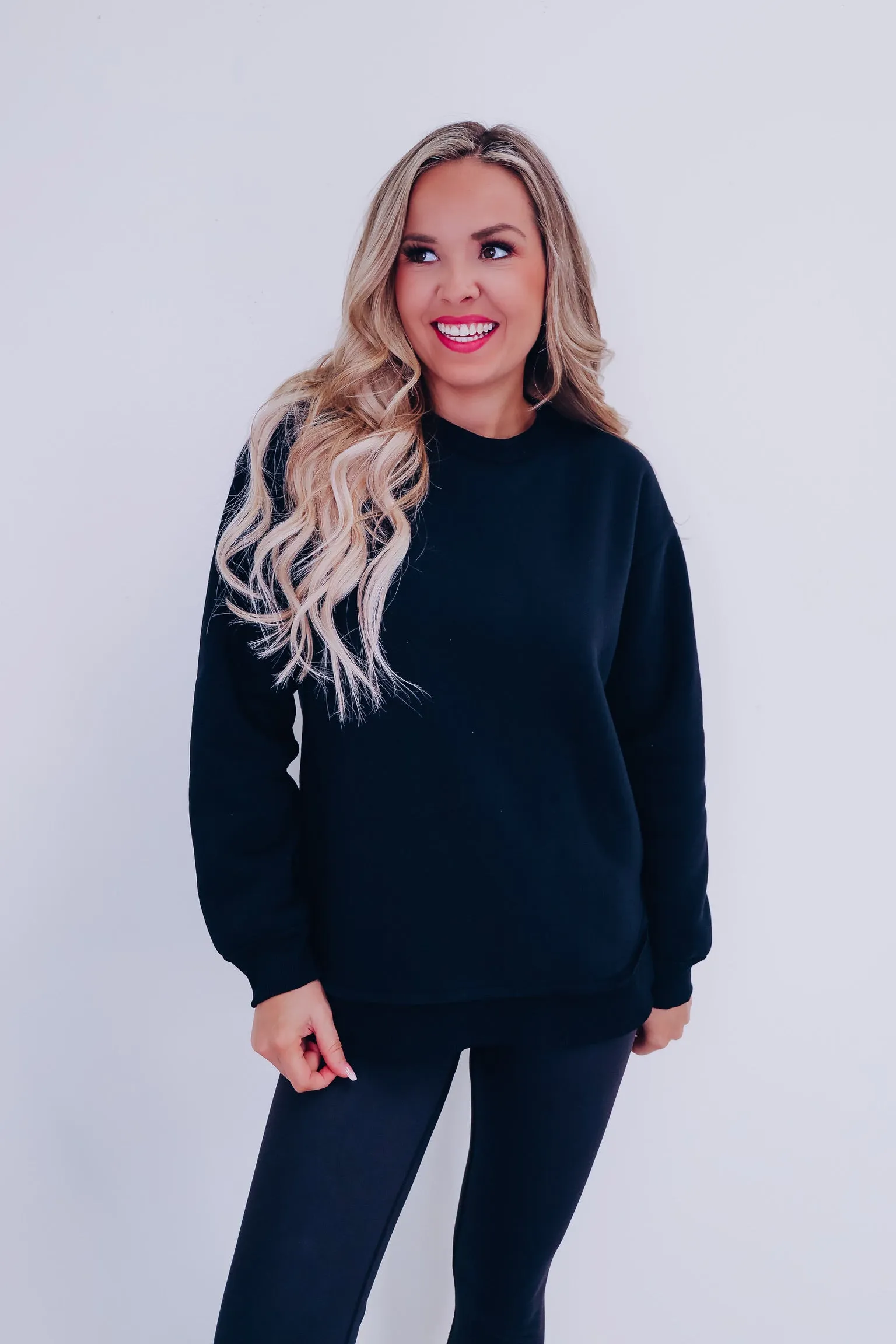 Calia Cuddly Soft Hi-Lo Sweatshirt - Black