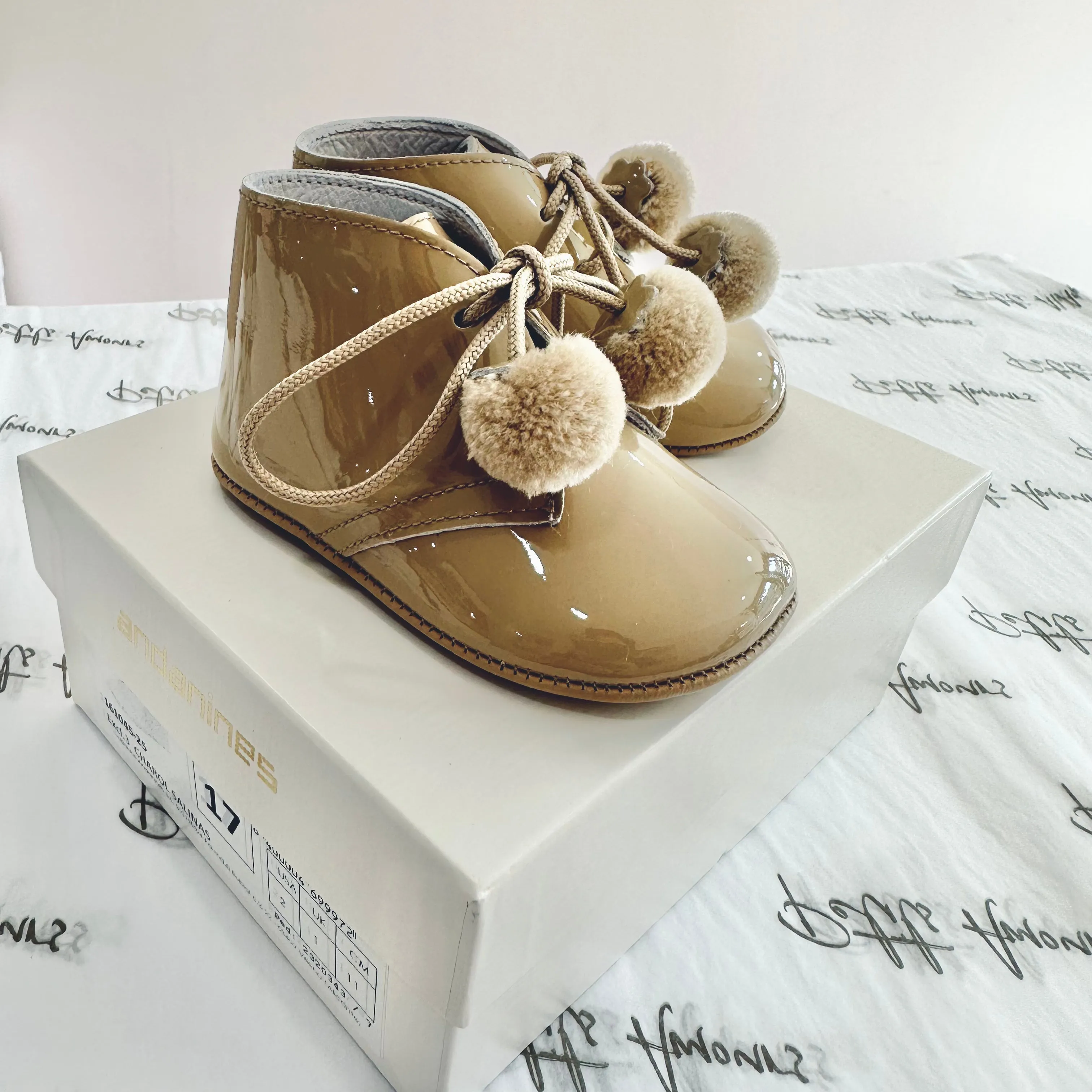Camel Pom Pram Boots