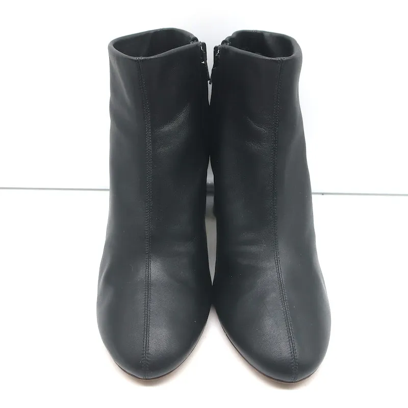 Celine Booties Black Leather Size 38.5 High Heel Ankle Boots