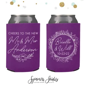 Cheers to The New Mr and Mrs - Wedding Can Cooler #171R