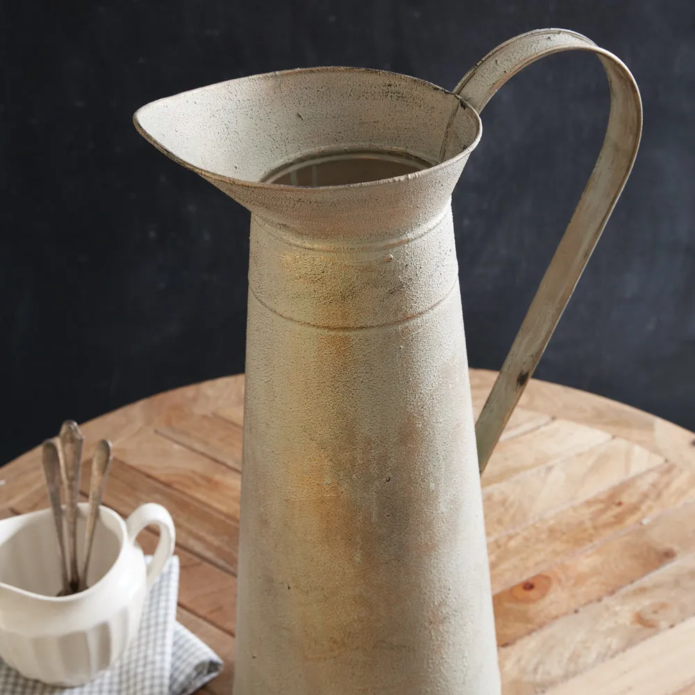 Chic Farmhouse Gold-Touched Tall Pitcher
