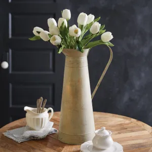 Chic Farmhouse Gold-Touched Tall Pitcher