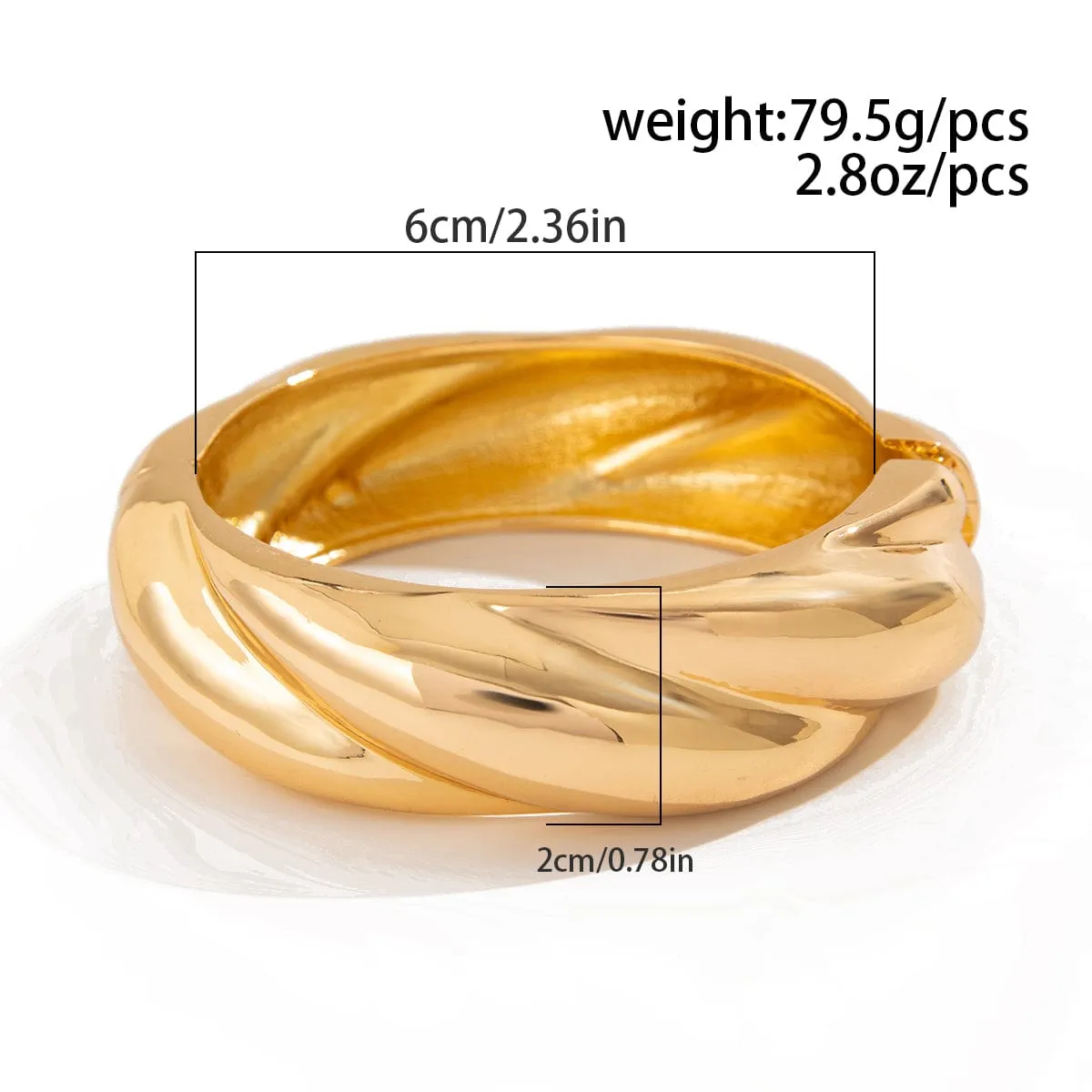 Chic Gold Silver Plated Twisted Bangle Bracelet