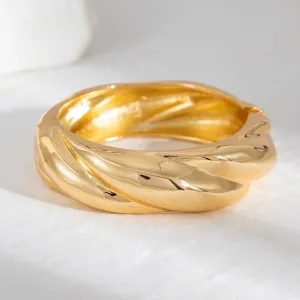 Chic Gold Silver Plated Twisted Bangle Bracelet
