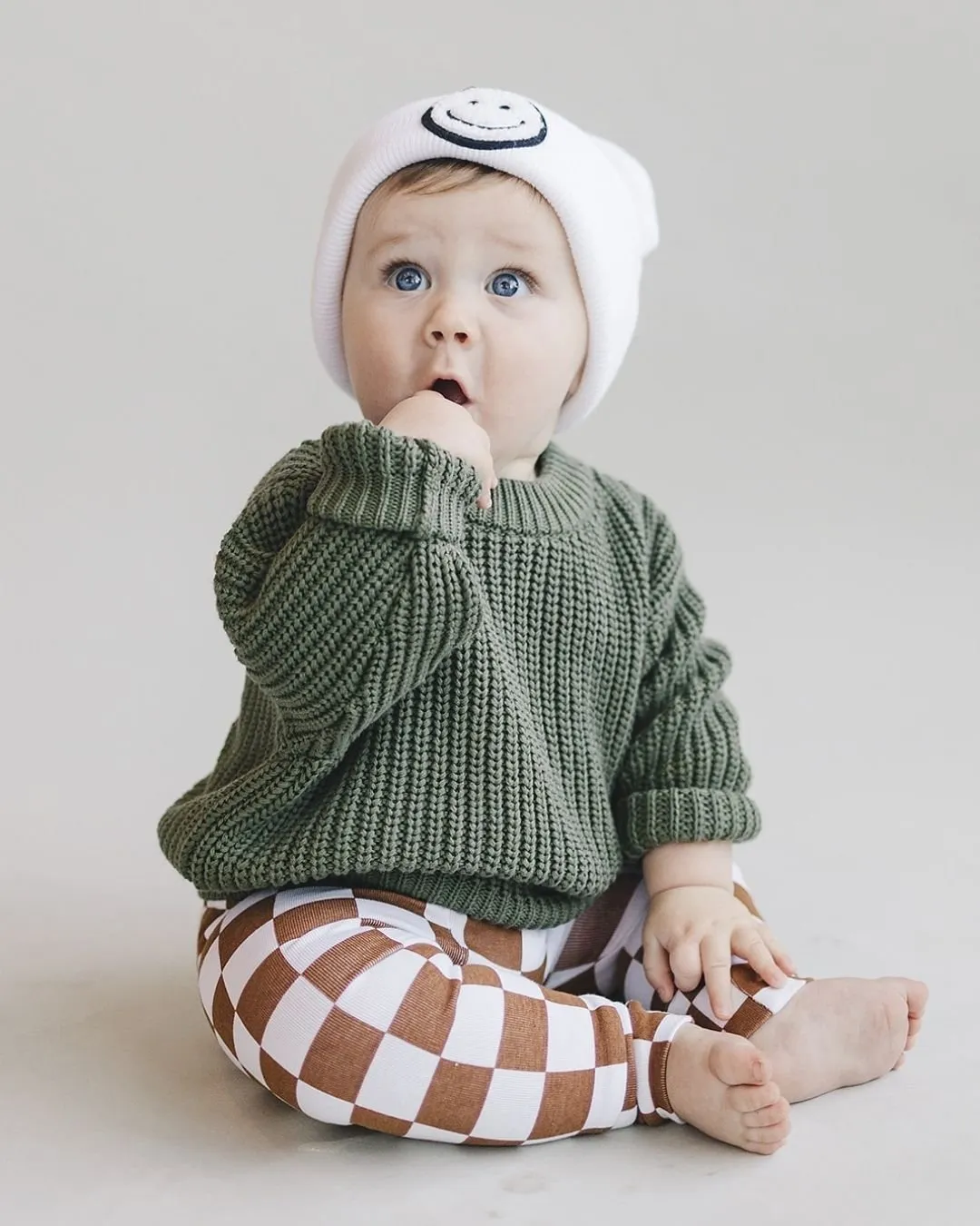Chunky Knit Kids Sweater| Green