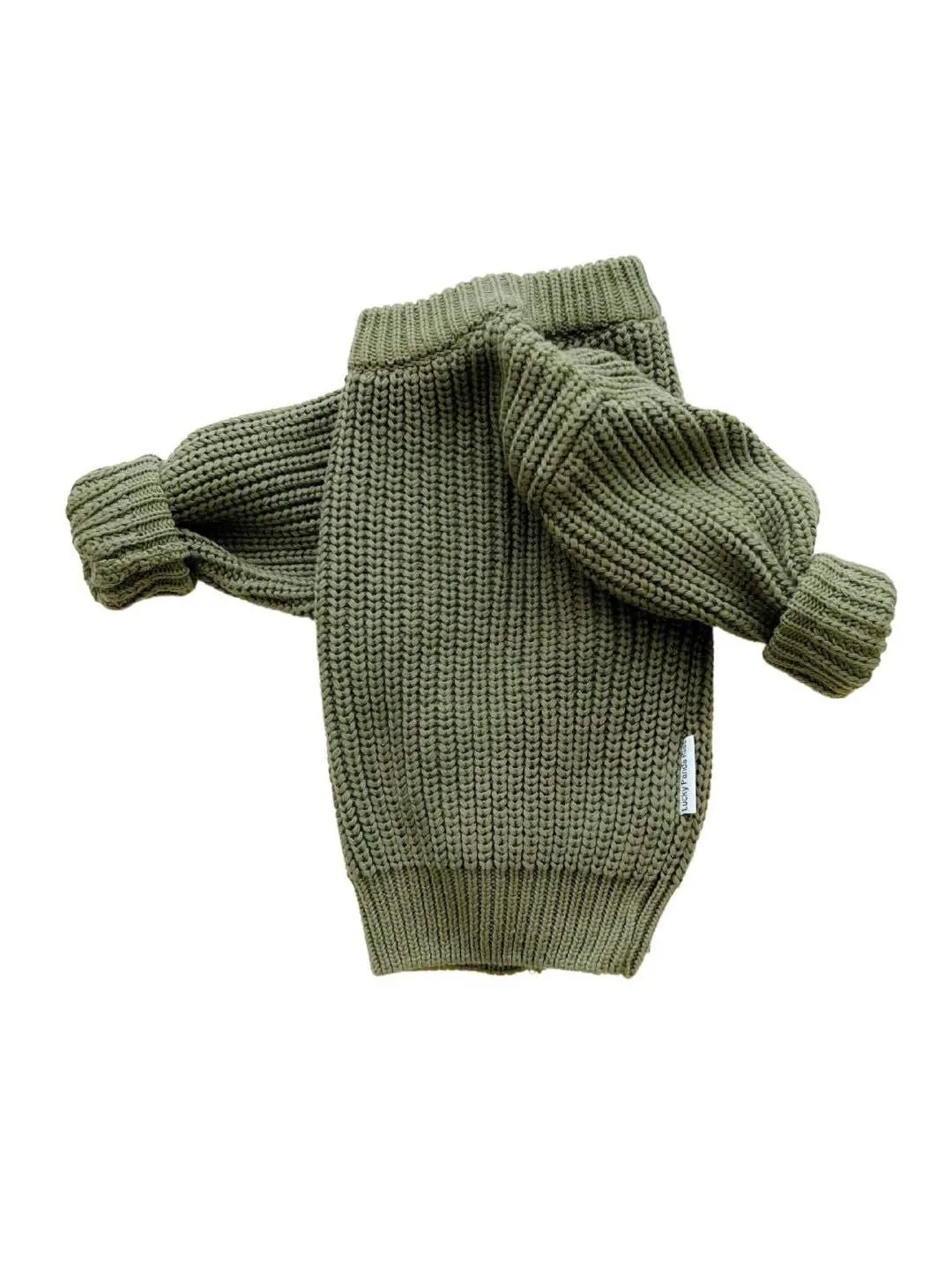 Chunky Knit Kids Sweater| Green