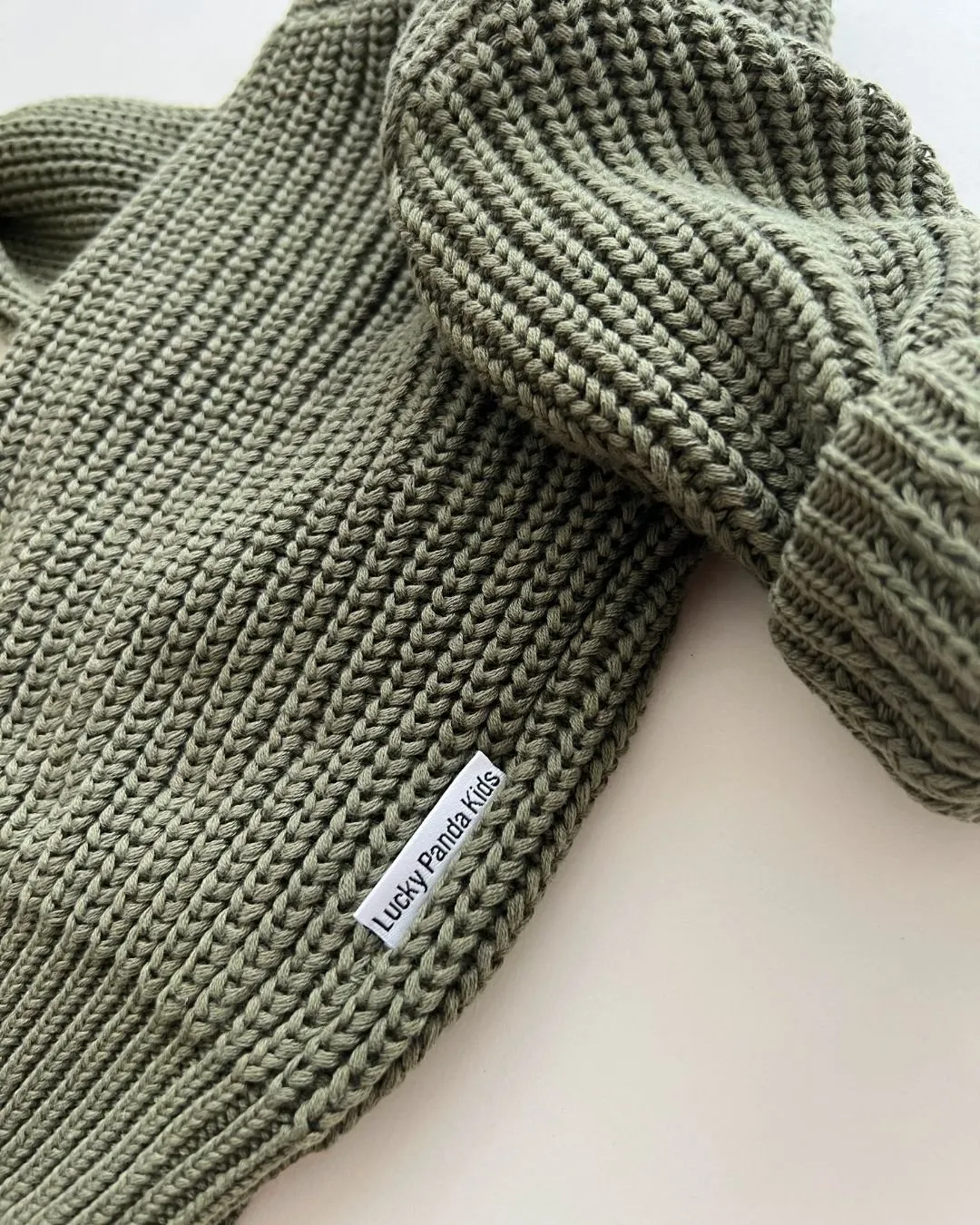 Chunky Knit Kids Sweater| Green